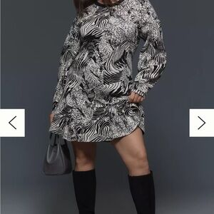 Anthropologie 3/4 Sleeve Ruffled Sweater Knit Dress